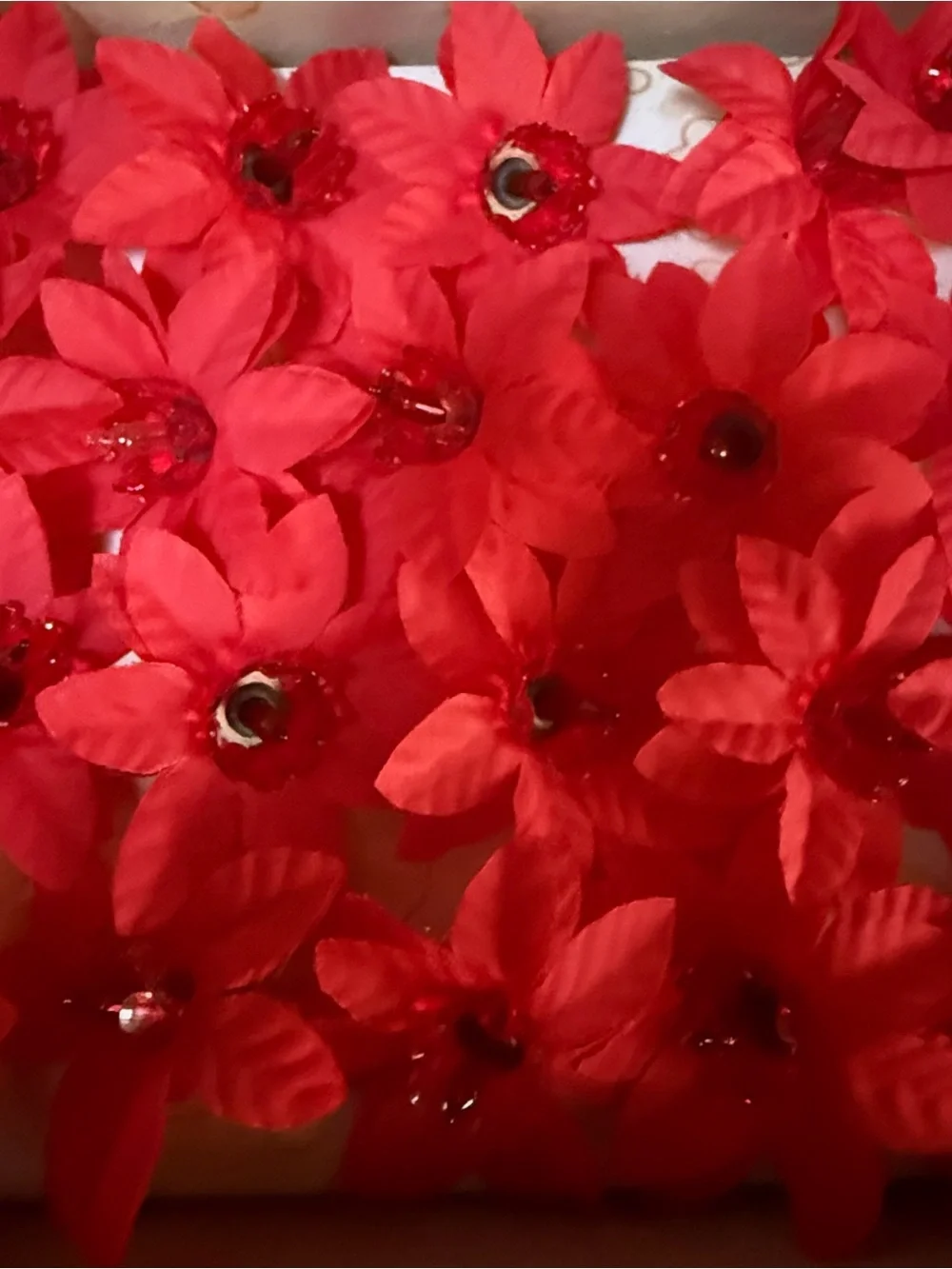Vintage Christmas Poinsettia string lights